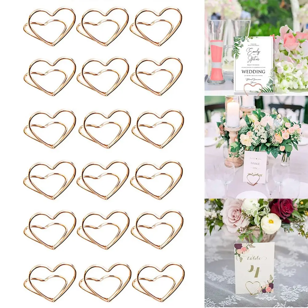 Wedding Table Number Holder Stands 10Pcs Name Seating Labels Placecard Clips Photo Picture Cards Display Stand for Wedding place card holders place cards wedding table numbers acrylic sign holders