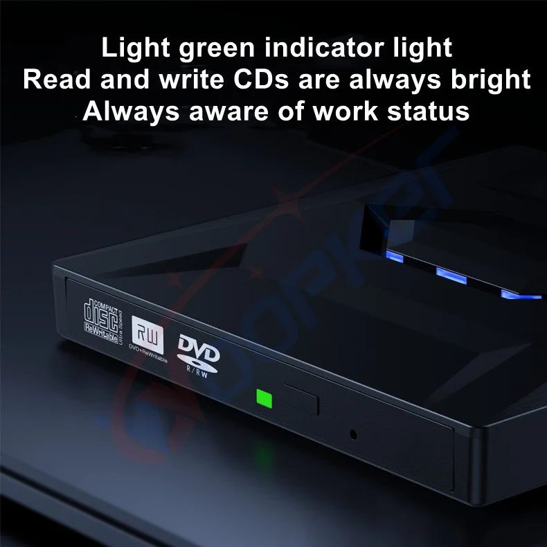 USB3.0 Type C External CD DVD VCD Optical Drive 3-in-1 Multi-Function SD Card U