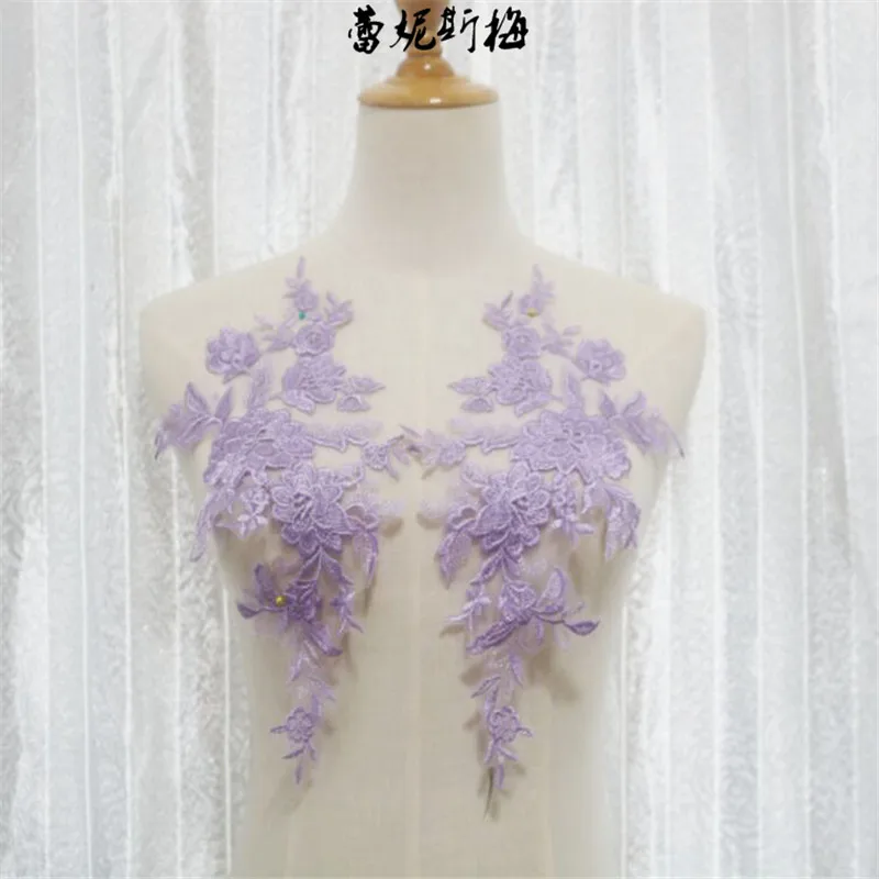 Elegant Floral Embroidery Lace Applique – 45 Colors Wedding Dress Trims
