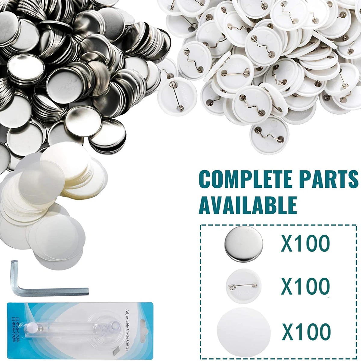 Badge Pin Button Maker Machine DIY Badges Set 25MM-58MM Button Punch Press Maker Machine with 100 Pcs Parts + Circle Cutter badge maker button maker machine