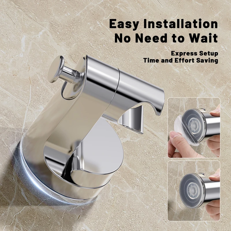 Shower holder 360&deg;Adjustable Self-adhesive Shower Head Stand Bracket Suction Cup Head Holder Bathroom Accessories