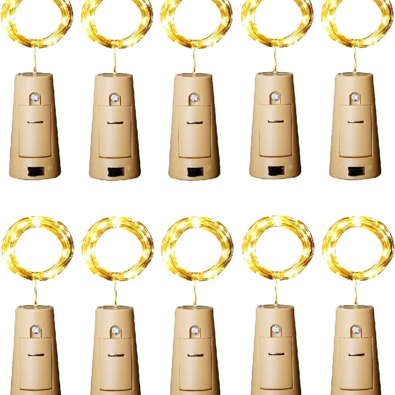 WineBottleLightswithCorkChristmasLights10PackFairyLightsWaterproofBatteryOperated