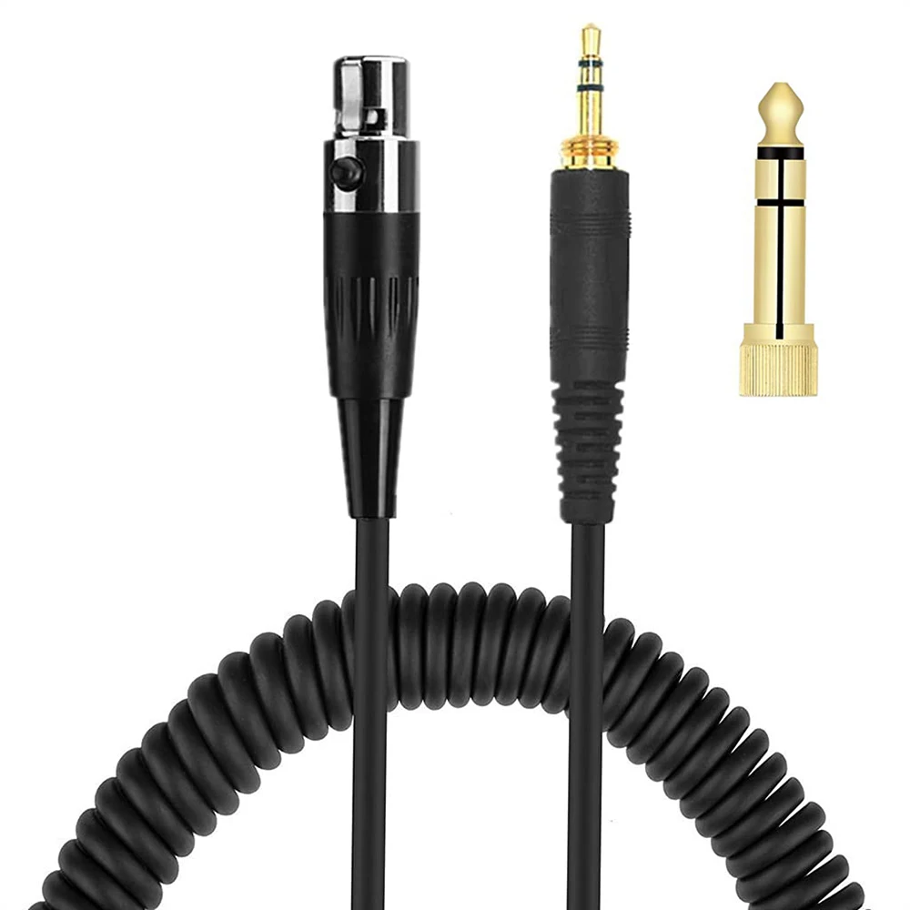 Mini XLR 4-Pin 6.35mm Replacement Spring Cable Extension Cord For Massdrop X Beyerdynamic DT177x GO Headphones