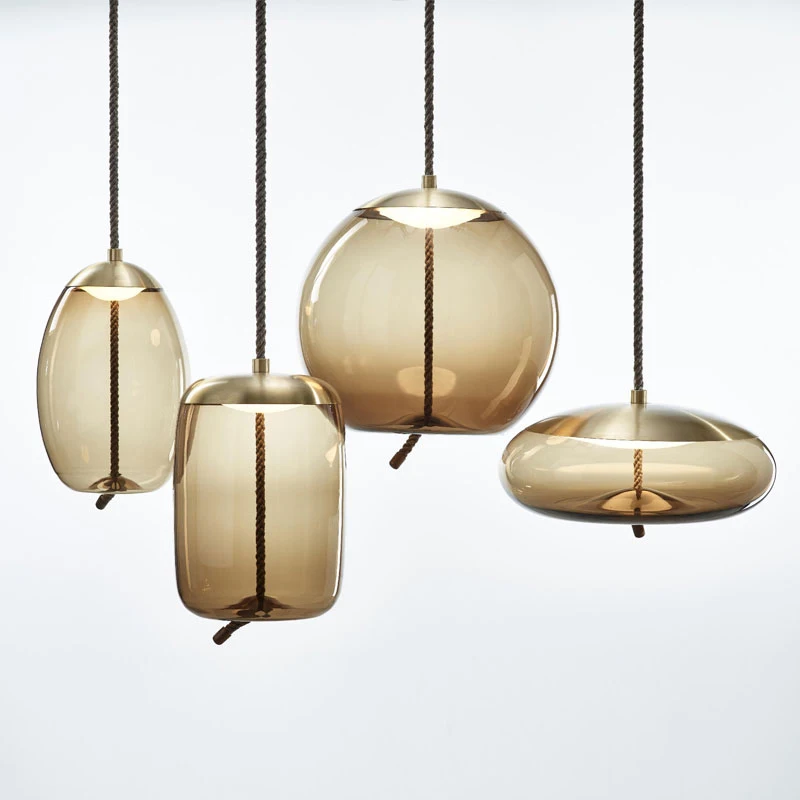 

Nordic style lamps restaurant chandelier bedroom bedside lamp coffee bar table lamp minimalist Designer Glass Art Chandelier