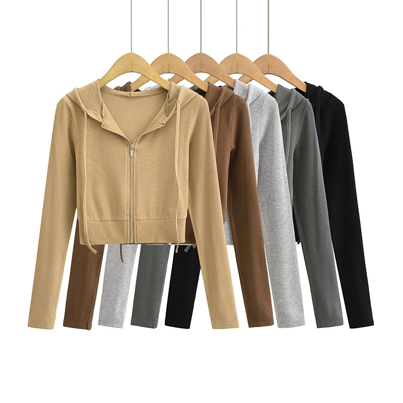 

Fall outfits women korean fashion cropped hoodies women full zip hoodie long sleeve sweatshirts hooded cute vintage clothes
