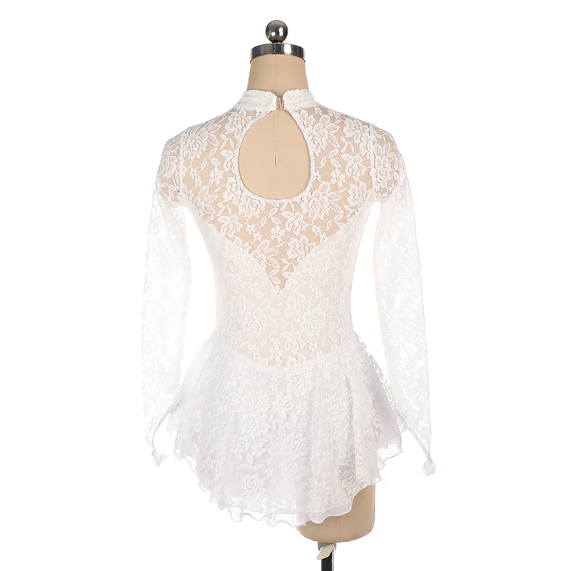 Figure Skating Costume Dress Ice Skating Skirt for Girl Women Kids Black  lace Long sleeve Customized Competition Gymnastics - AliExpress 18
