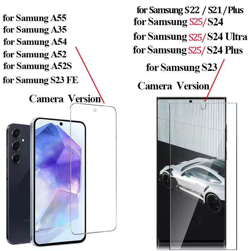 5PCS HD Screen Protector for Samsung S23 A55 A35 A54 S25 Tempered Glass for Samsung 5