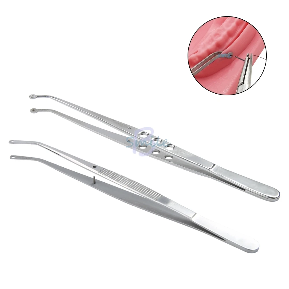 high quality Stainless Steel Dental Surgical Suture Tweezers with Holes