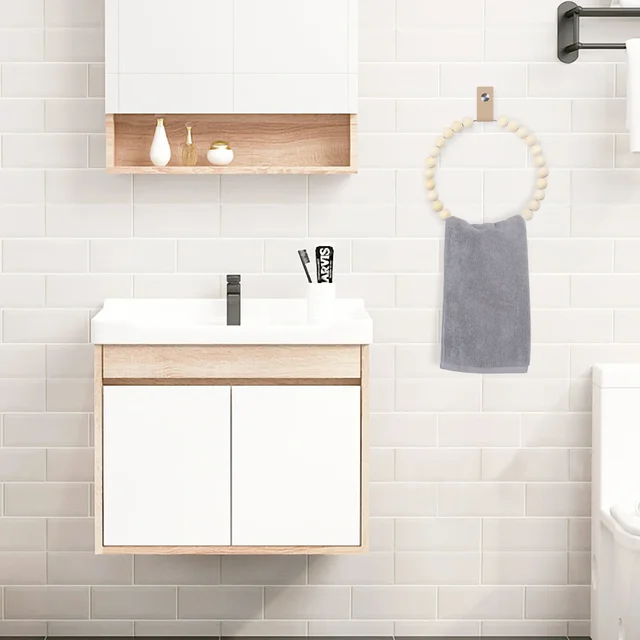 Angoily Handtuchring Aus Holz - Rustikaler Handtuchhalter Für Wandmontage In Bad & Küche