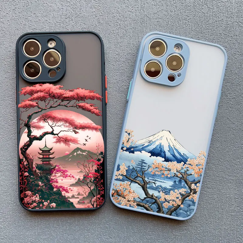Japanese Aesthetic Mount Fuji Phone Case For iPhone 17 16 14 11