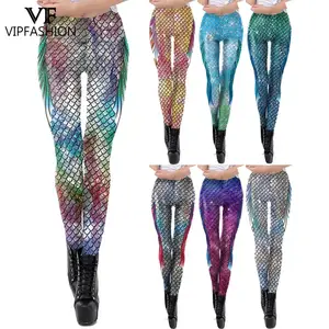 Define Mermaidwomen's Mermaid Leggings - Sexy Scale Print High Waist  Workout Pants