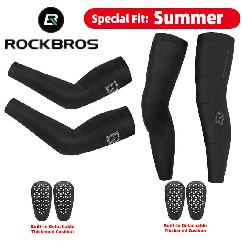 ROCKBROS verano hielo seda motocicleta coderas rodillera protectora vehículos eléctricos deportes motocicleta brazo pierna mangas rodilleras