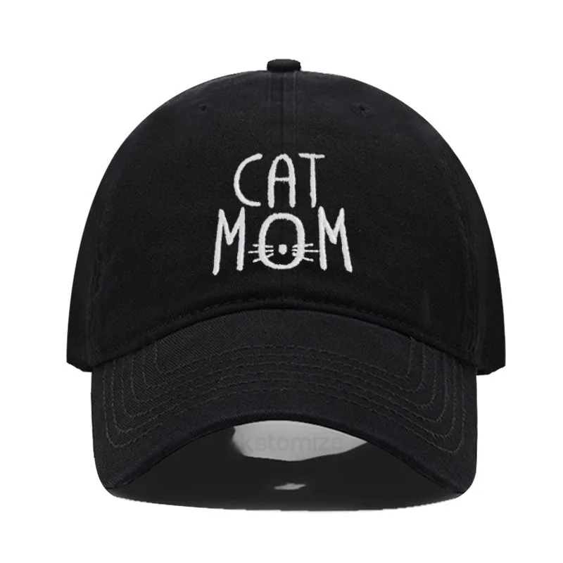Washed Cotton Baseball Cap for Men & Women Unisex CAT MOM Embroidery  Sun Protection Hat Outdoor Sports Wholesale & Dropshipping 2