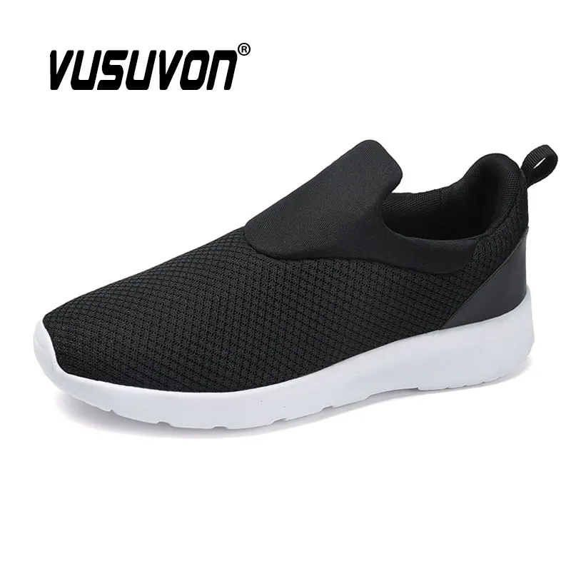 

Мужская обувь для ходьбы, дышащие слипоны для бега, модные сетчатые черные летние весенние повседневные лоферы, размер 39-47