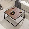 Farmhouse Coffee Table Rustic Wood Coffee Tables Mid Century Modern Coffe Tables for Small Spaces Simple Square Low Center 1