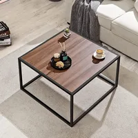 Farmhouse Coffee Table Rustic Wood Coffee Tables Mid Century Modern Coffe Tables for Small Spaces Simple Square Low Center 1