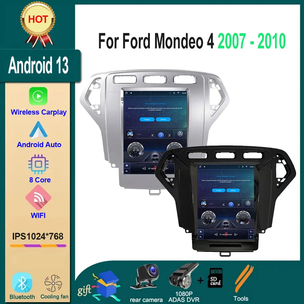 

Android 13 для Ford Mondeo 4 2006 - 2010 для Tesla Style Автомагнитола мультимедийный видео Carplay Navi NO 2din DVD