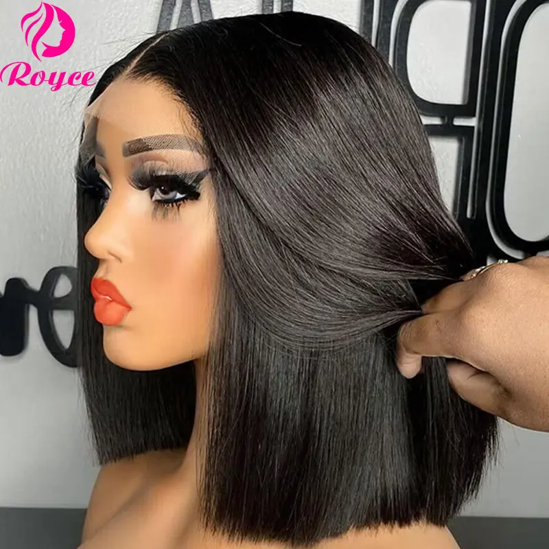 Human Hair Wig Lace Front Wigs 100% Human Hair Bone Straight Short Bob Wig13x4 Lace Front Human Hair Wigs For Women Bob Wig Lace Front Wig Pre Plucked Remy