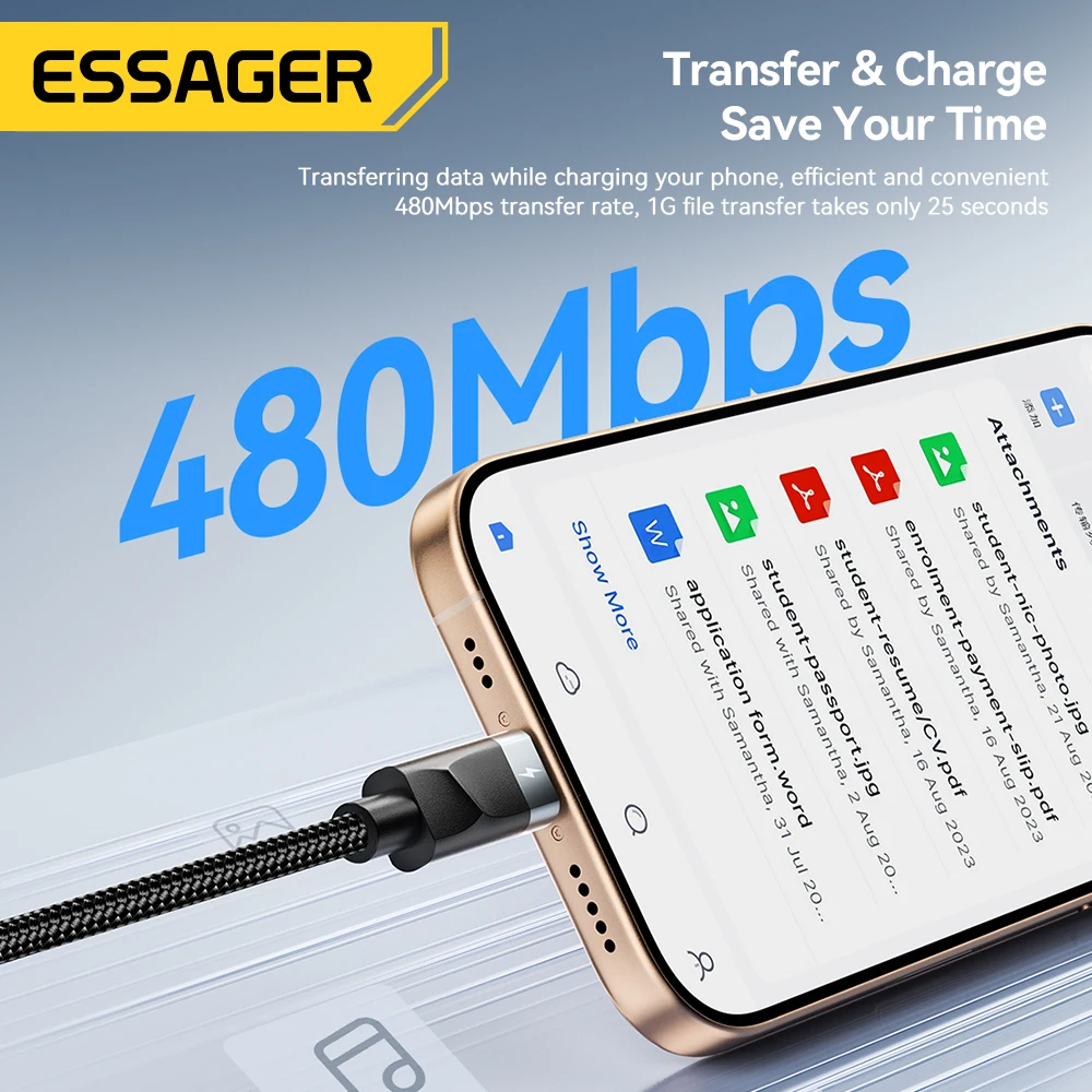 Essager 5 في 1 ساعة مغناطيسية شاحن لاسلكي USB نوع...