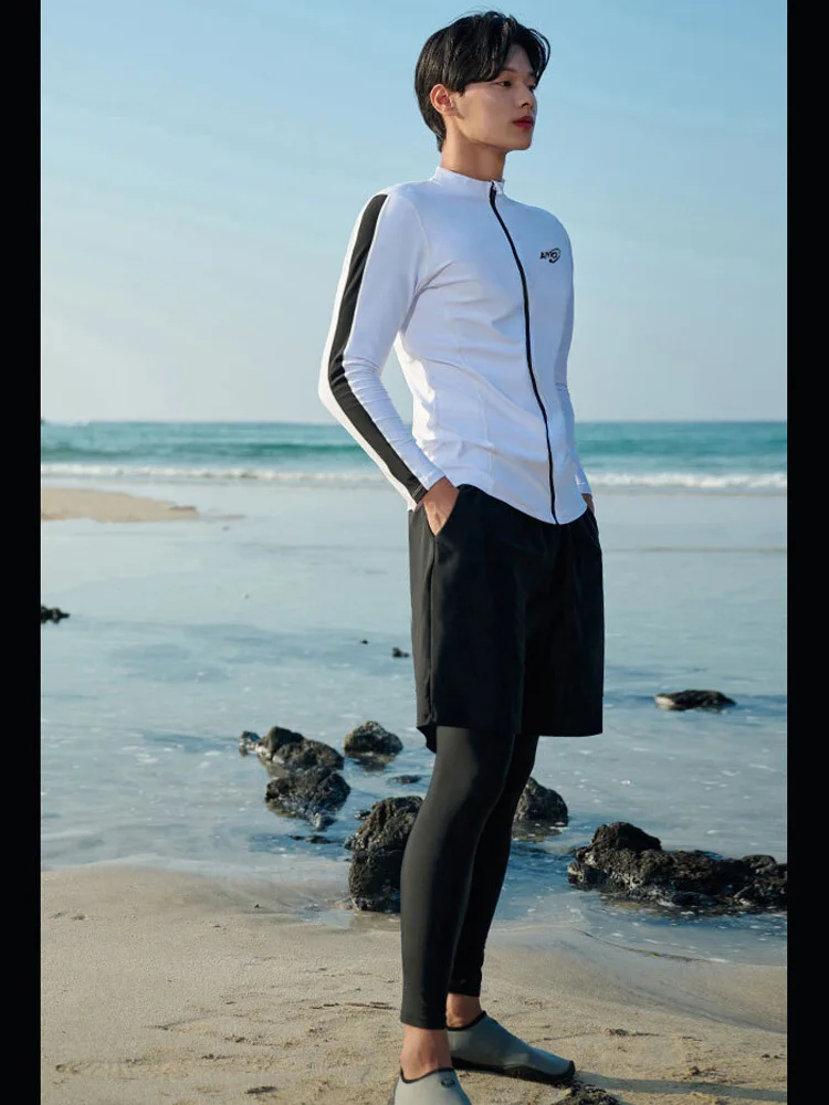 Men's Women's Long Sleeve Zip-up Rashguard Shirts, Sun UV Protective Swim Tops