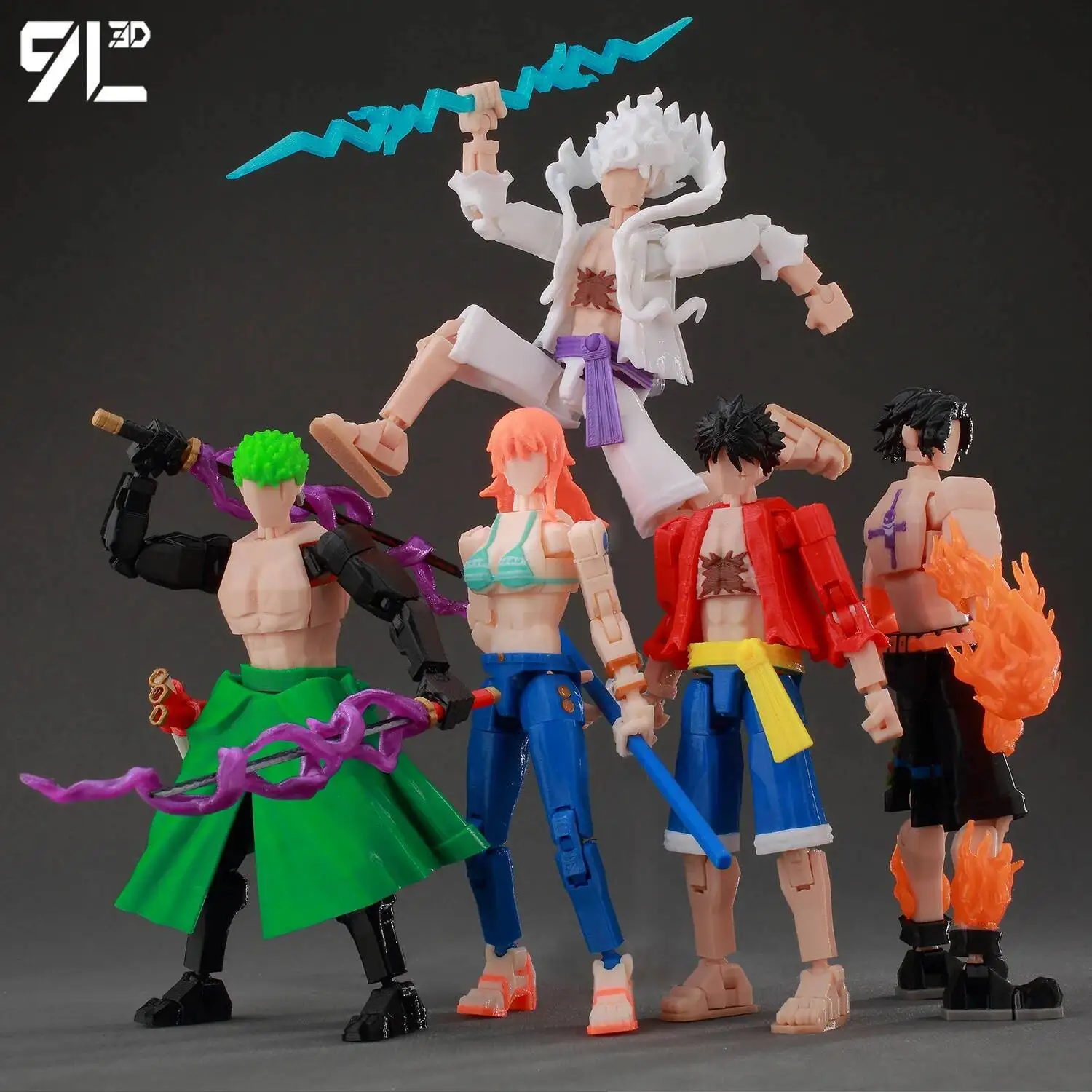 9L3D Printed Anime One Piece Naruto Demon Slayer Dummy13 Lucky T13