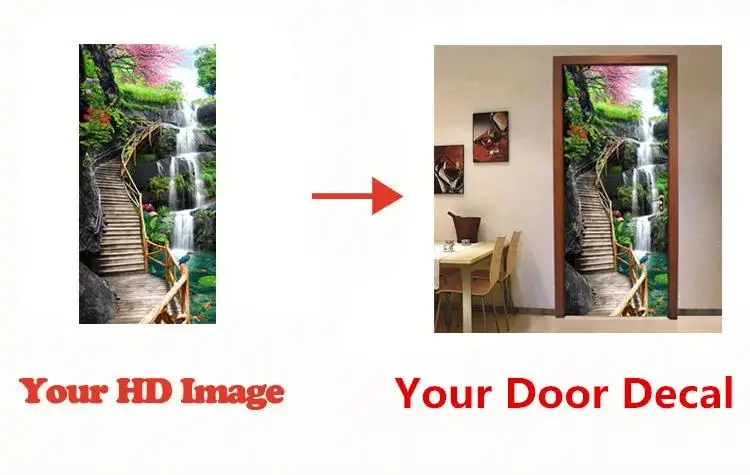 Description Picture 3 of item3D Retro Door Stickers PVC Poster Art Wallpaper Home Decoration Apartment Elevator Refrigerator Door Stickers