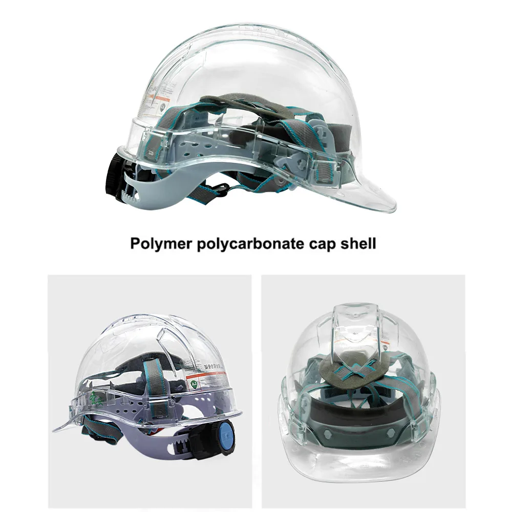 Casco de seguridad transparente para construcción, protector de cabeza para trabajo al aire libre, escalada, Steeplejack