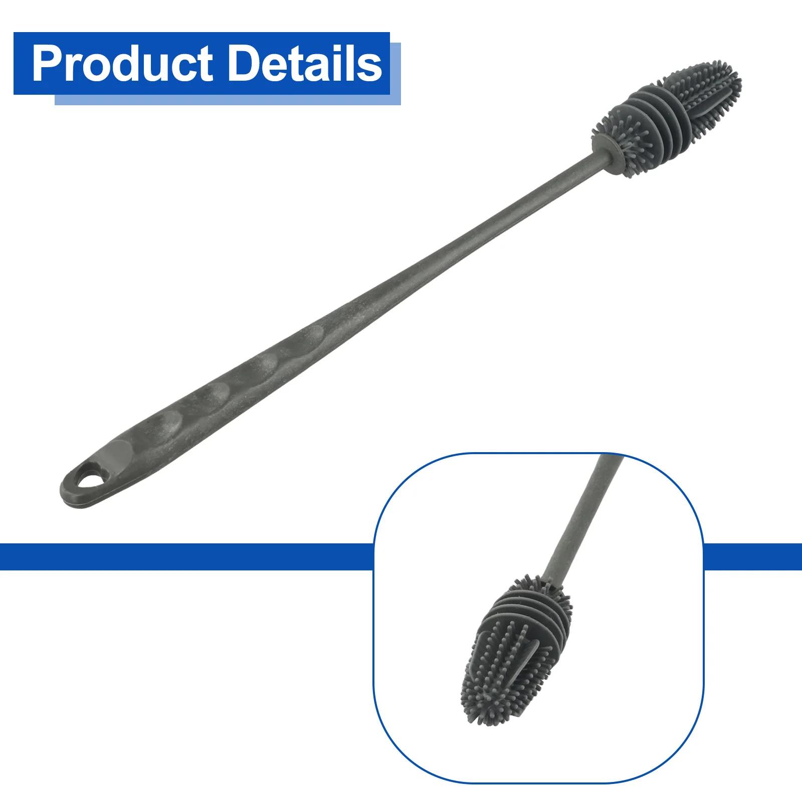High Quality Material Practical Replaceable Home Cleaning Brush Kitchen Supplies 32x3cm 50g Convenient Grey