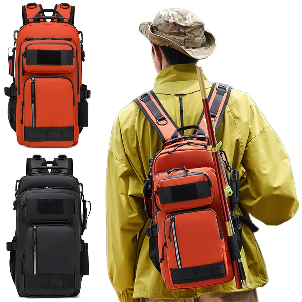 Fishing Backpack with Rod Holder Outdoor Travel Hiking Camping Shoulder Backpack Outdoor Hiking Daypack Gifts for Men Women