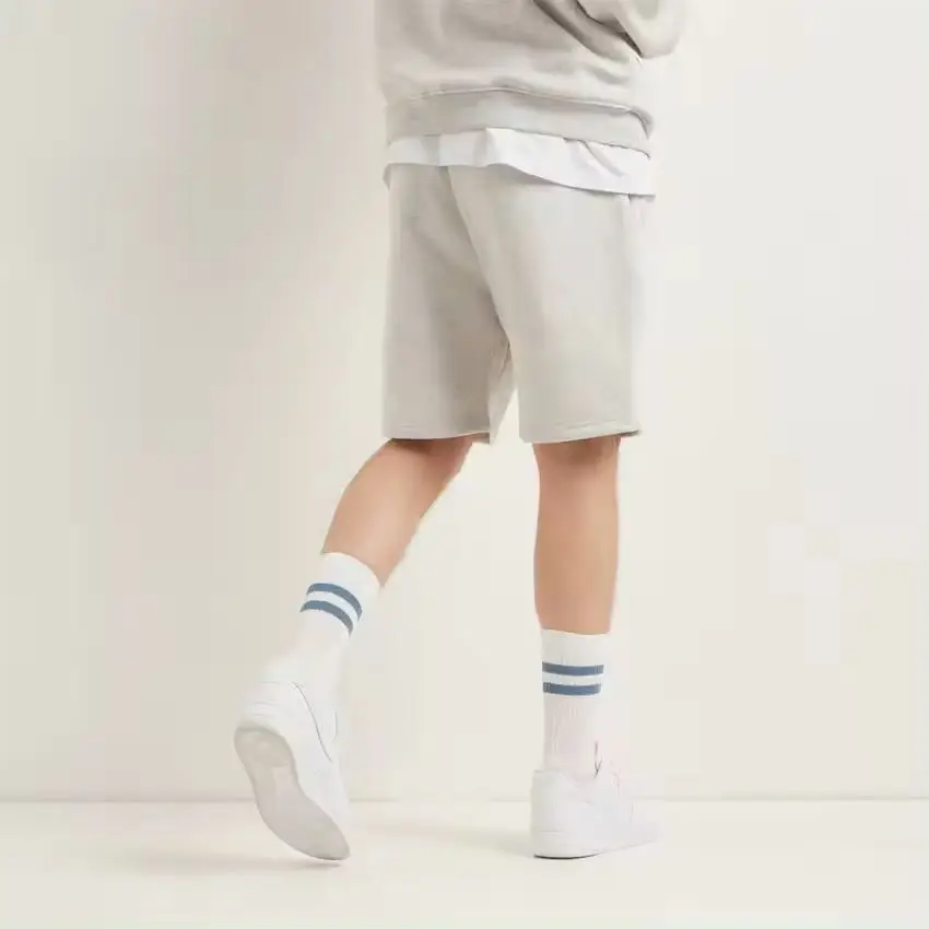 Custom LOGO DIY Brand 330GSM 100% Cotton Heavy Weight Shorts plus Big Size mens shorts summer casual beach blank shorts for men 3