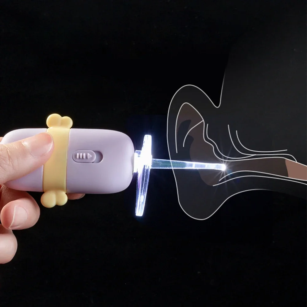 Cartoon Baby Ear Cleaner Earwax Removal Tool Flashlight Earpick Ear Cleaning Luminous Ear Curette Light Spoon For Children