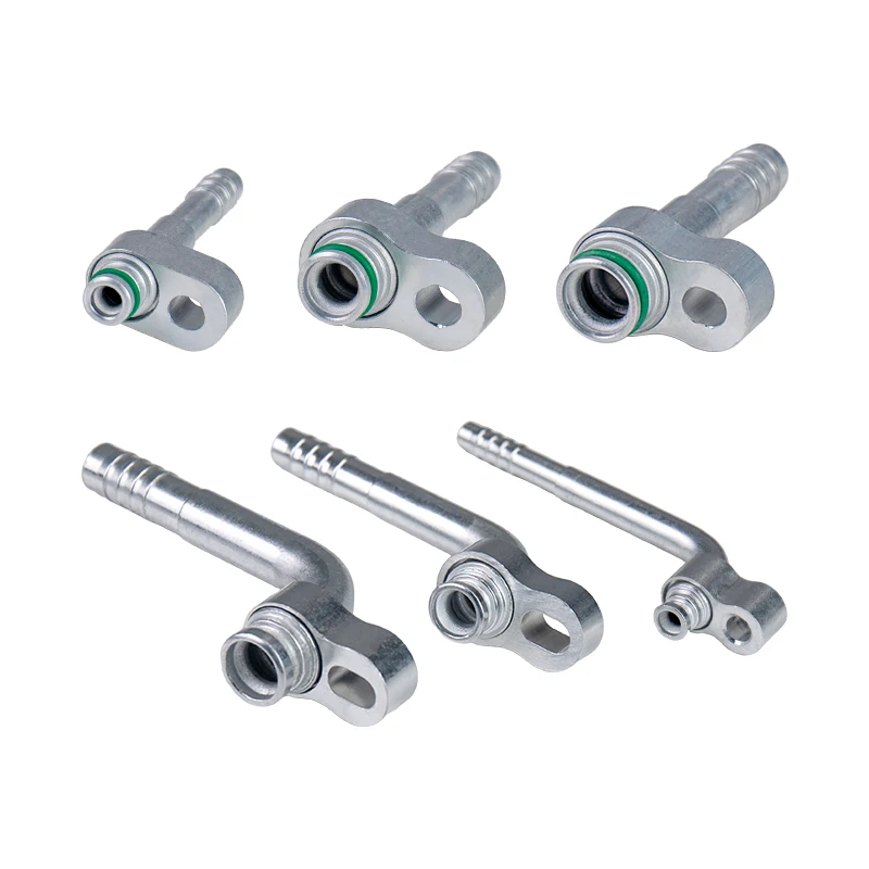 # 6 # 8 # 10 Conectores de aluminio rectos/de 90 grados con junta tórica para compresor de aire acondicionado, acumulador, radiador, aire acondicionado
