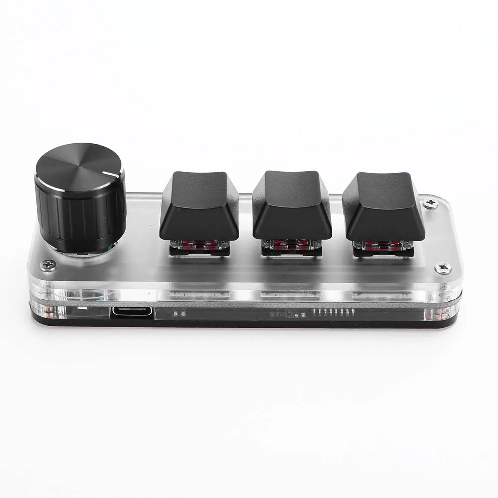 Enhanced Macro Keypad: Compact USB Wired Mechanical Keyboard with Customizable Keys and Knob