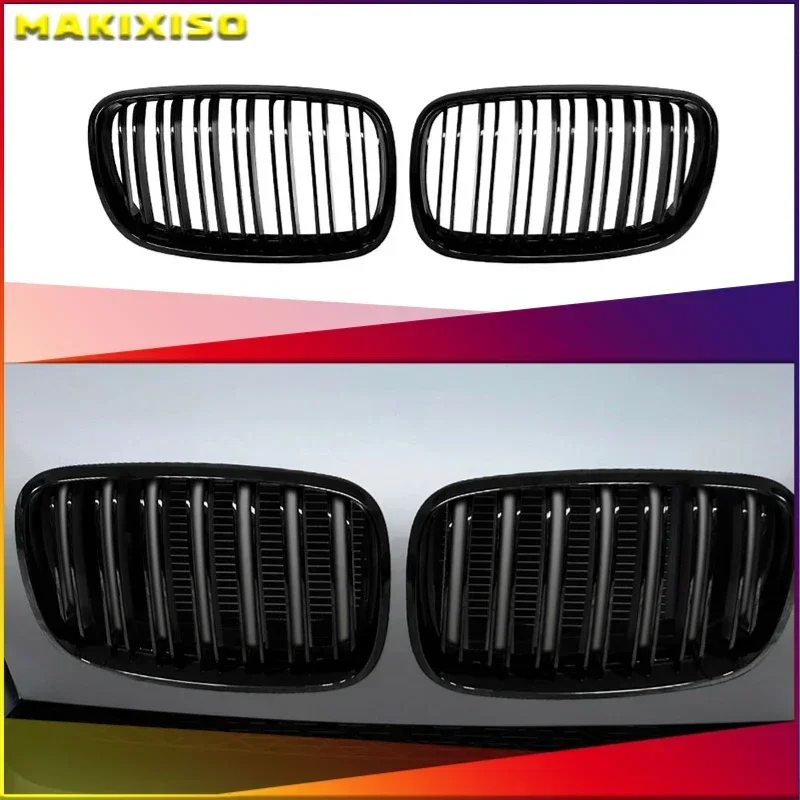 

1pair Glossy Black Car Front Bumper Grille Front Mesh Grille for BMW X5 E70 X6 E71 2007-2014