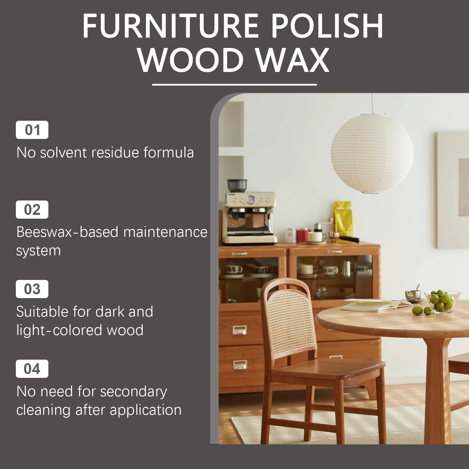 Description Picture 6 of itemWood Seasoning Beeswax Furniture Polish Wood Floor Furniture Cleaner Wear Wax Environmentally Friendly Care Home Restore Gloss