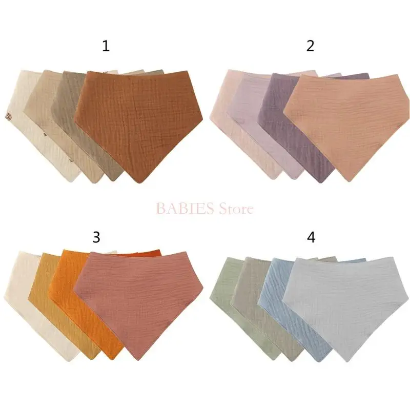 

C9GB 4 шт. мягкая хлопковая бандана муслиновое полотенце, впитывающее слюну, нагрудник для кормления младенцев