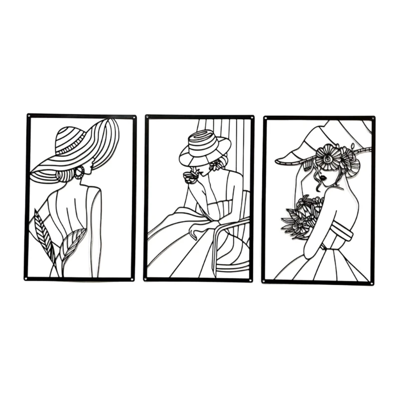 

YYSD 3 шт. современный минималистский настенный декор, абстрактные женские настенные рисунки женские силуэты настенные украшения
