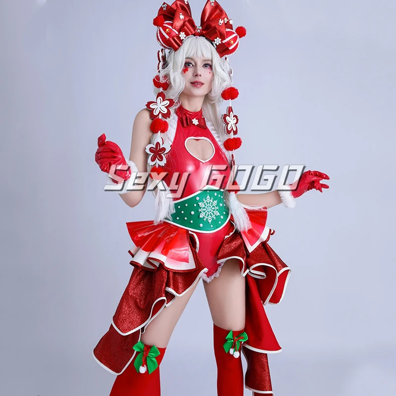 Disfraces de baile Gogo para mujer, ropa de Pole Dance de Navidad