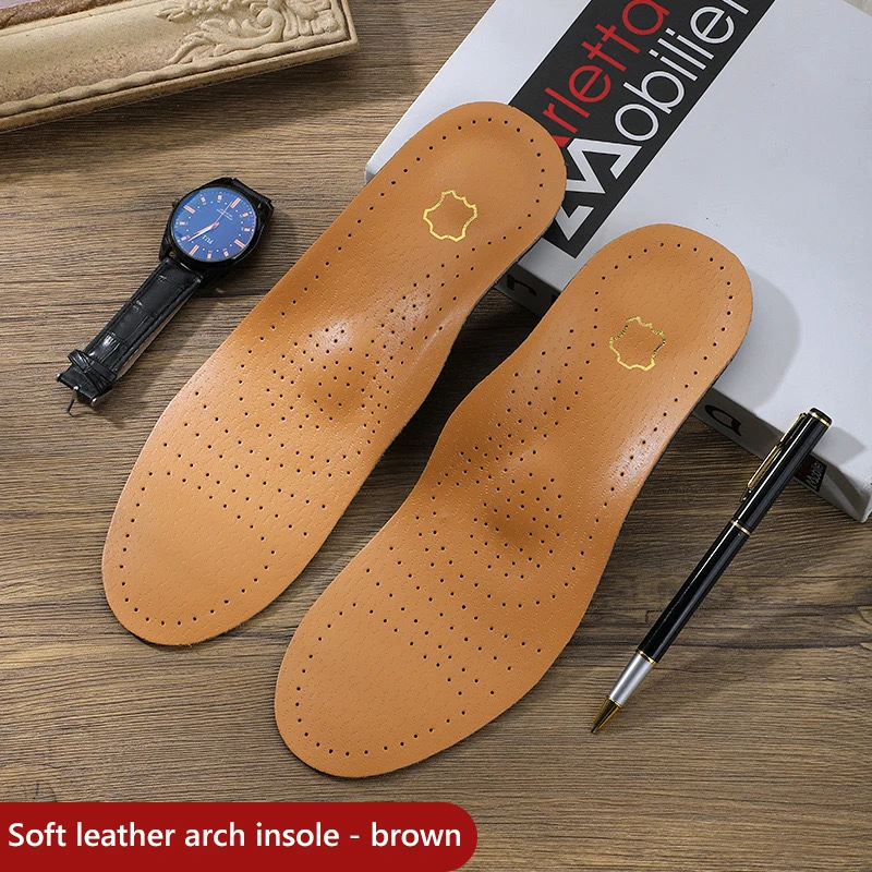 1 paar Leder Orthopädische Einlegesohlen Arch Support Einlegesohle Plattfüße Plantarfasziitis Schuh Pads Qualität Leder Deodorisierung Schuh Sohle – Detail 7