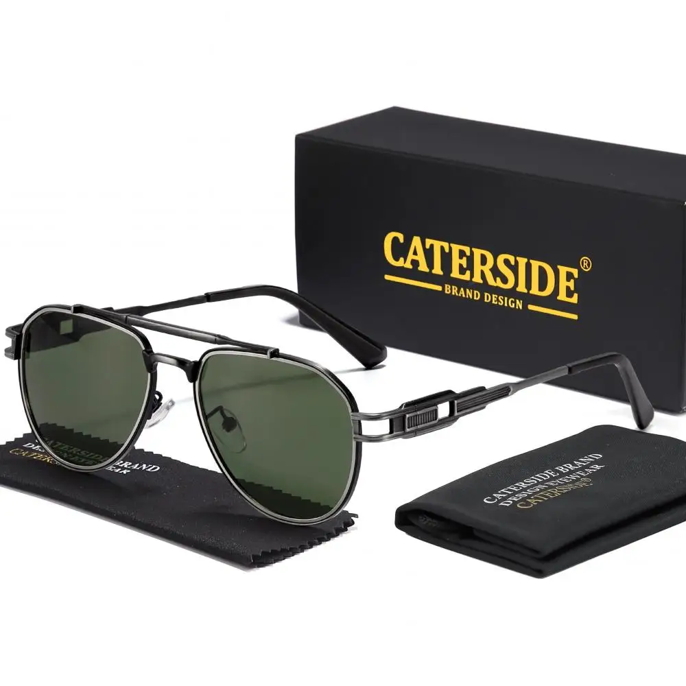 CATERSIDE Retro-Punk-Sonnenbrille für Herren, rund, personalisiertes Design, Metall-Sonnenbrille, Damen, Reisen, Party, Business, Geschenk, Brillen, UV400 – Detail 8
