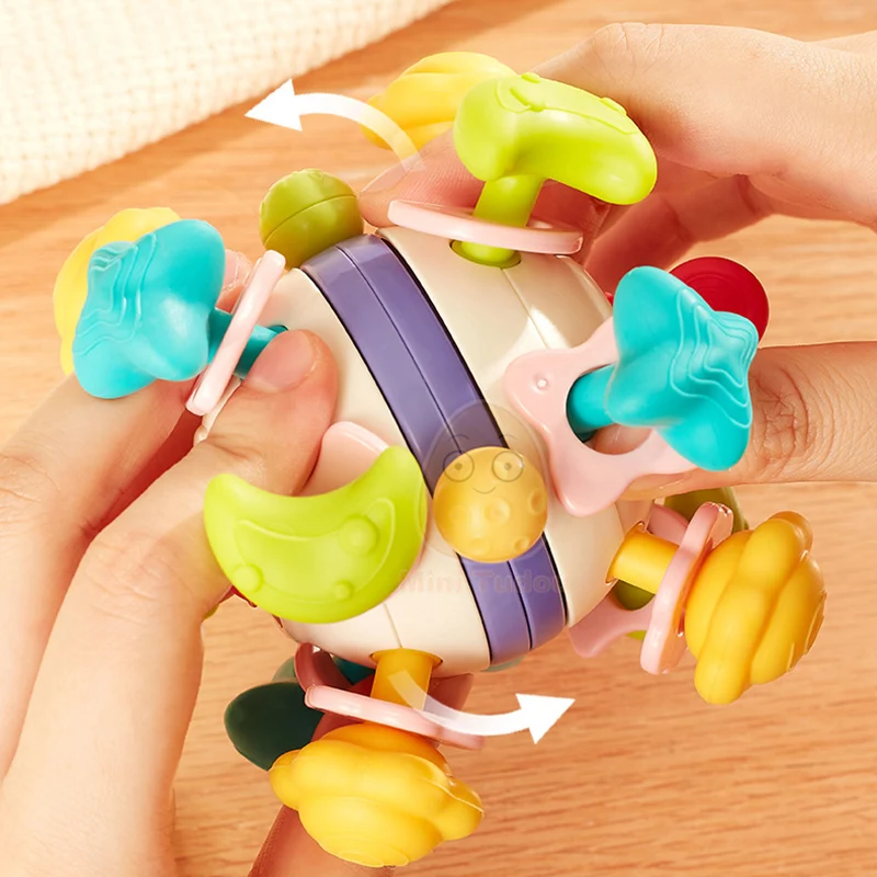 Baby Toys Ball Rattle Toy Soft Silicone Hand Grab Ball Rattle Infantil Chewable Toddler Teeth Soothing Newborn Gift
