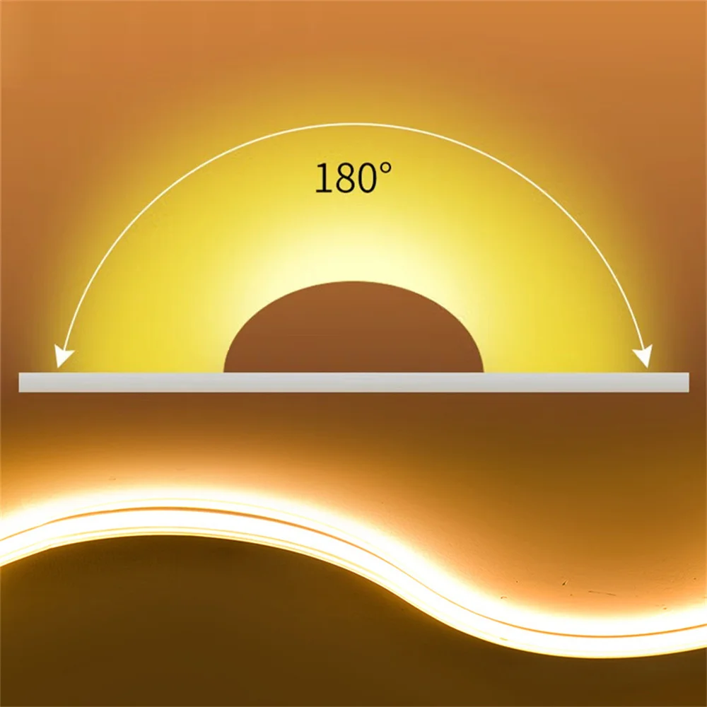 220v Led Ribbon Adhesive High Brightness COB Led Strip for Room Waterproof Led Strip Flexible Ribbon for Outdoor Garden Lighting 4