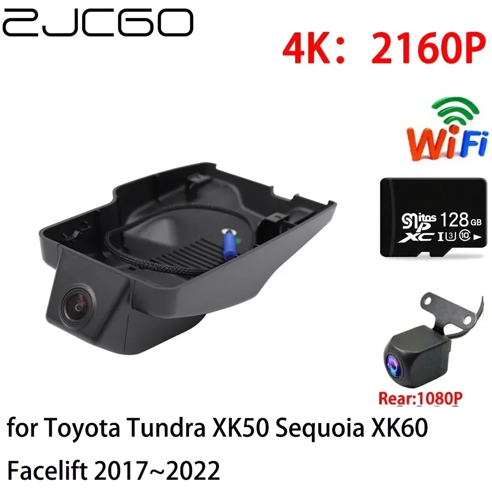 

ZJCGO 2K 4K Car DVR Dash Cam Wifi Front Rear Camera 2 Lens 24h Parking for Tundra XK50 Sequoia XK60 Facelift 2017~2022