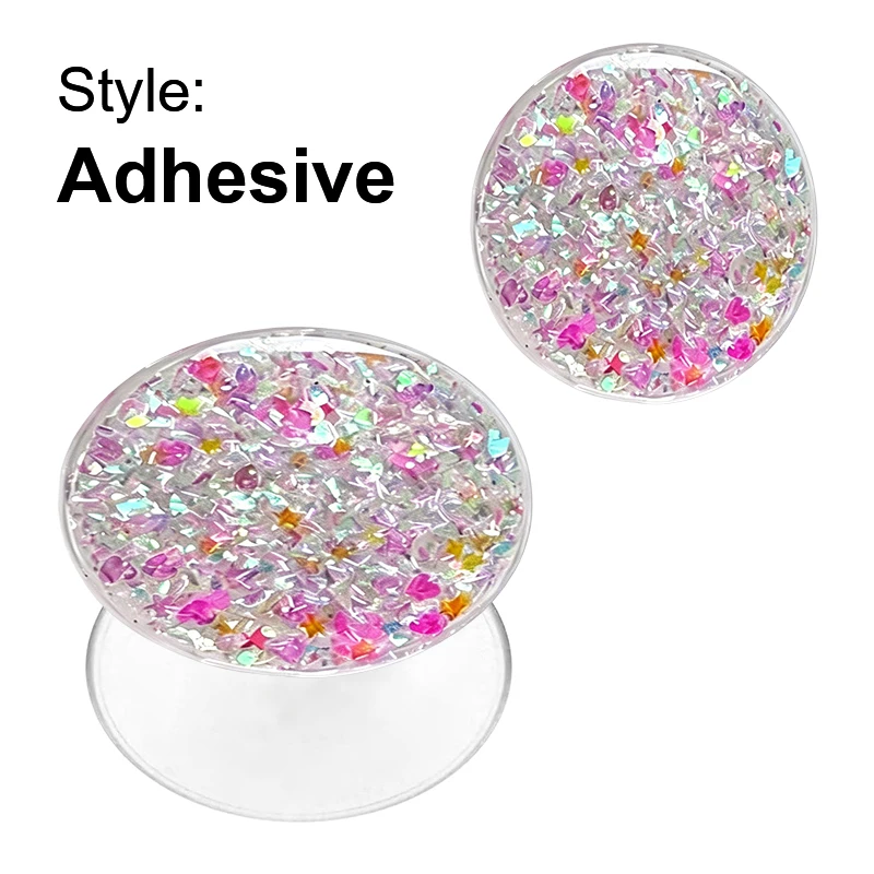 Glitter Foldable Phone Grip and Ring Holder with Adhesive