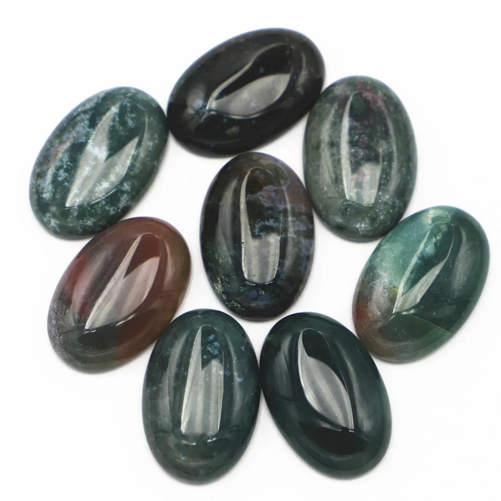 New 30x20mm Natural Stone Oval India Agate CAB Cabochon Setting Bead Fit Jewelry Making Supplies 12Pcs Wholesale Free Shipping