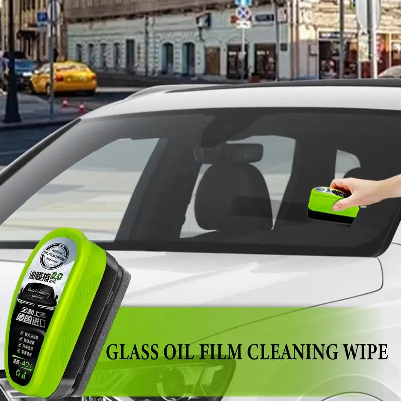 Car Glass Oil Film Remover Automotive Glass Sponge Cleaning Brush Front Inner Windshield Glass Oil Film Cleaner For Car Cleaning 3