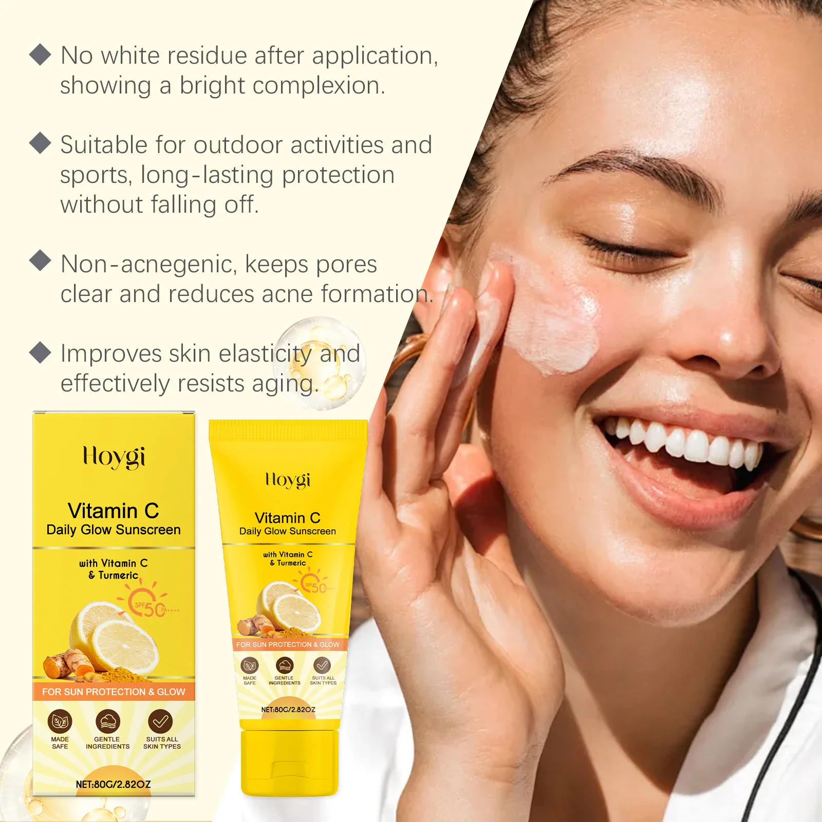 Vitamin C Sunscreen Spf 50+ Even Dkin Tone Brightening Skin Prevent Sunburn Oil Control Fresh Waterproof Nourishing Sun Lotion