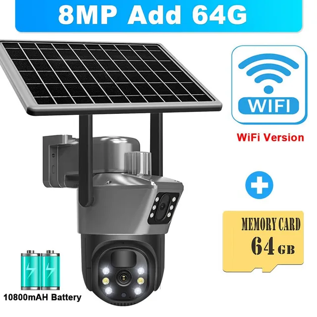 8MP 4K WiFi Solar Camera Outdoor Wireless CCTV Surveillance Camera