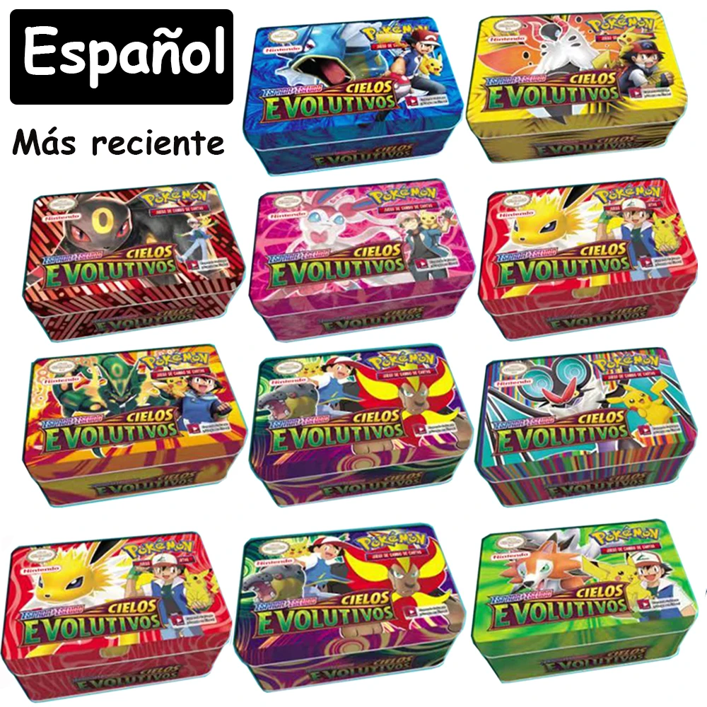 42 pcs/set Pokemon Cards in Spanish Iron Box Evolving Skies Español Game for Children | Игрушки и хобби
