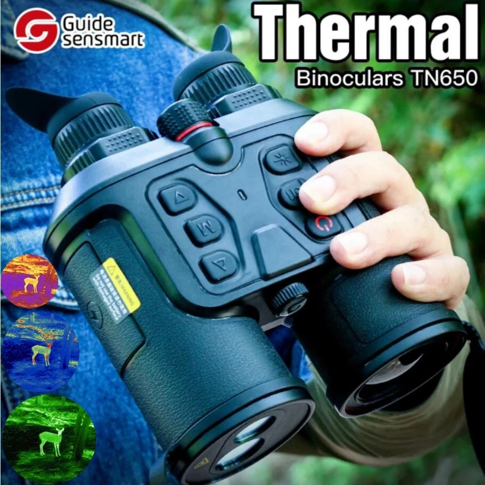 Guide Hunting Thermal Imager, Binocular Night Vision Camera, 2000m Detection Range, Support App, Caza Accessories, 18650 Battery